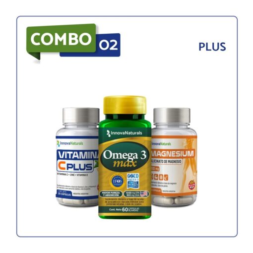 COMBO 2 - PLUS (Vit C Plus + Omega Max + Glicinato)