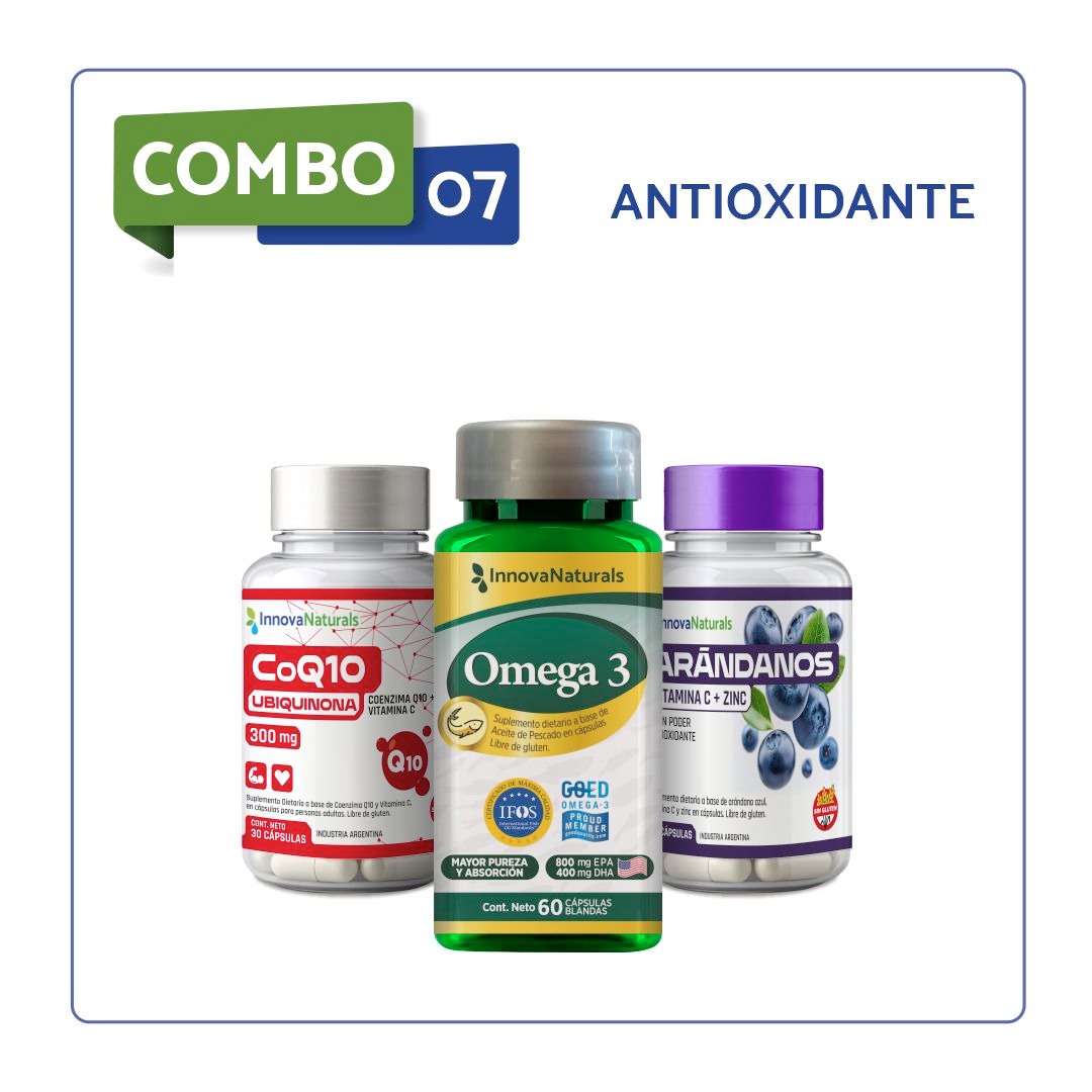 COMBO 7 - ANTIOXIDANTE (CoQ10+ Omega 3 + Arándanos)
