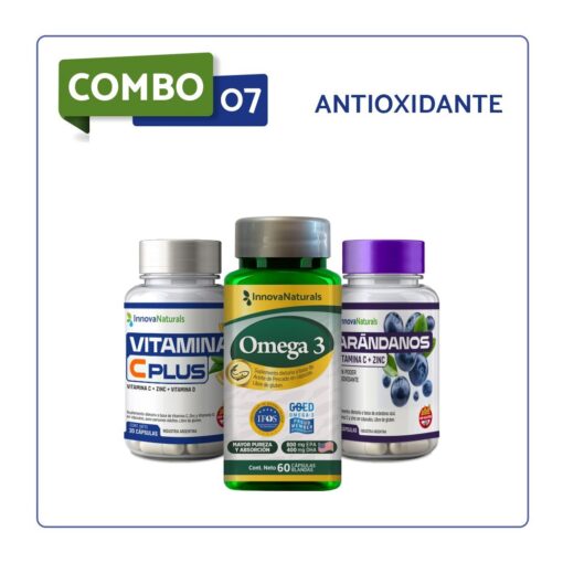 COMBO 7 - ANTIOXIDANTE (Vit C Plus + Omega 3 + Arándanos)