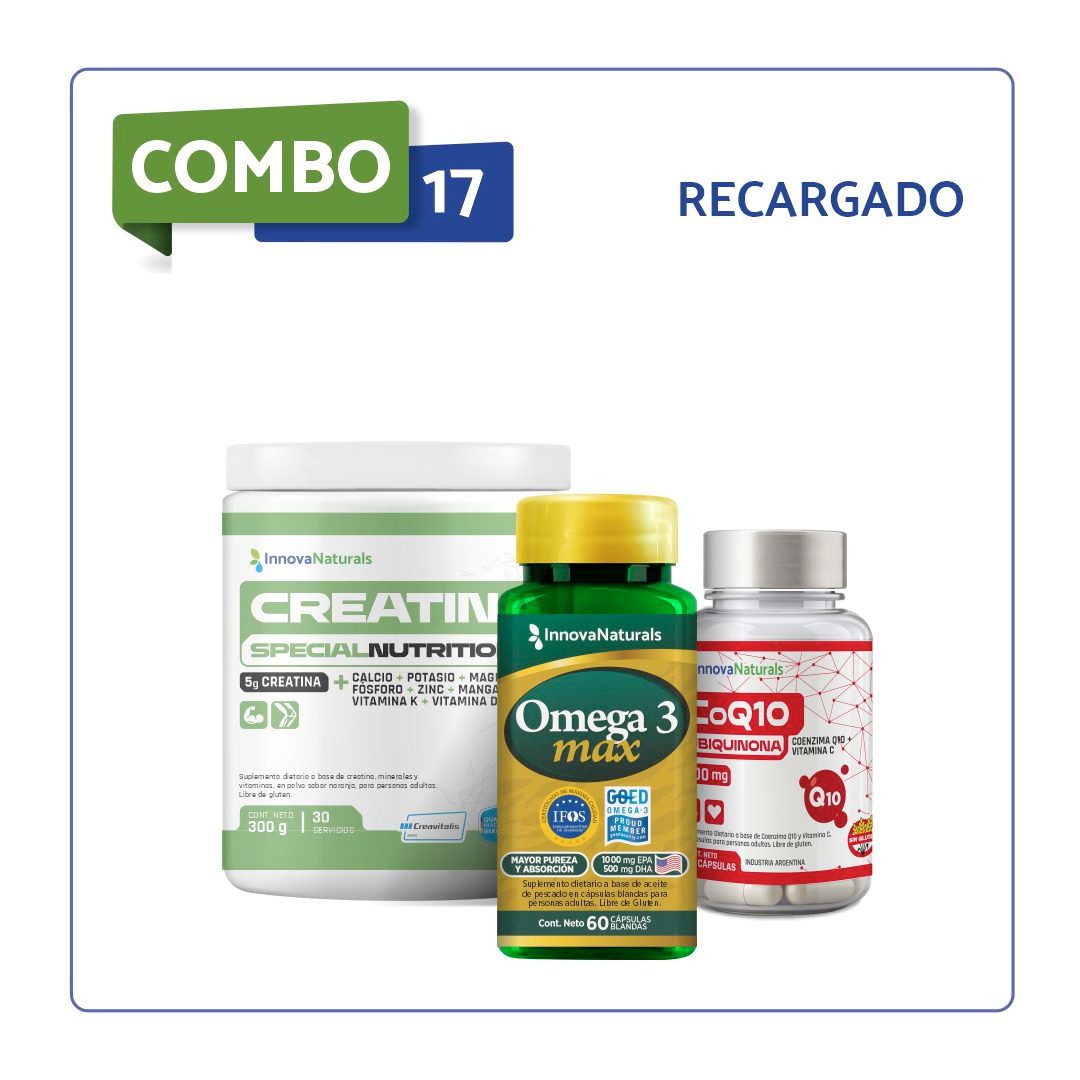 COMBO 17 - RECARGADO (Creatina + Omega MAX + CoQ10)