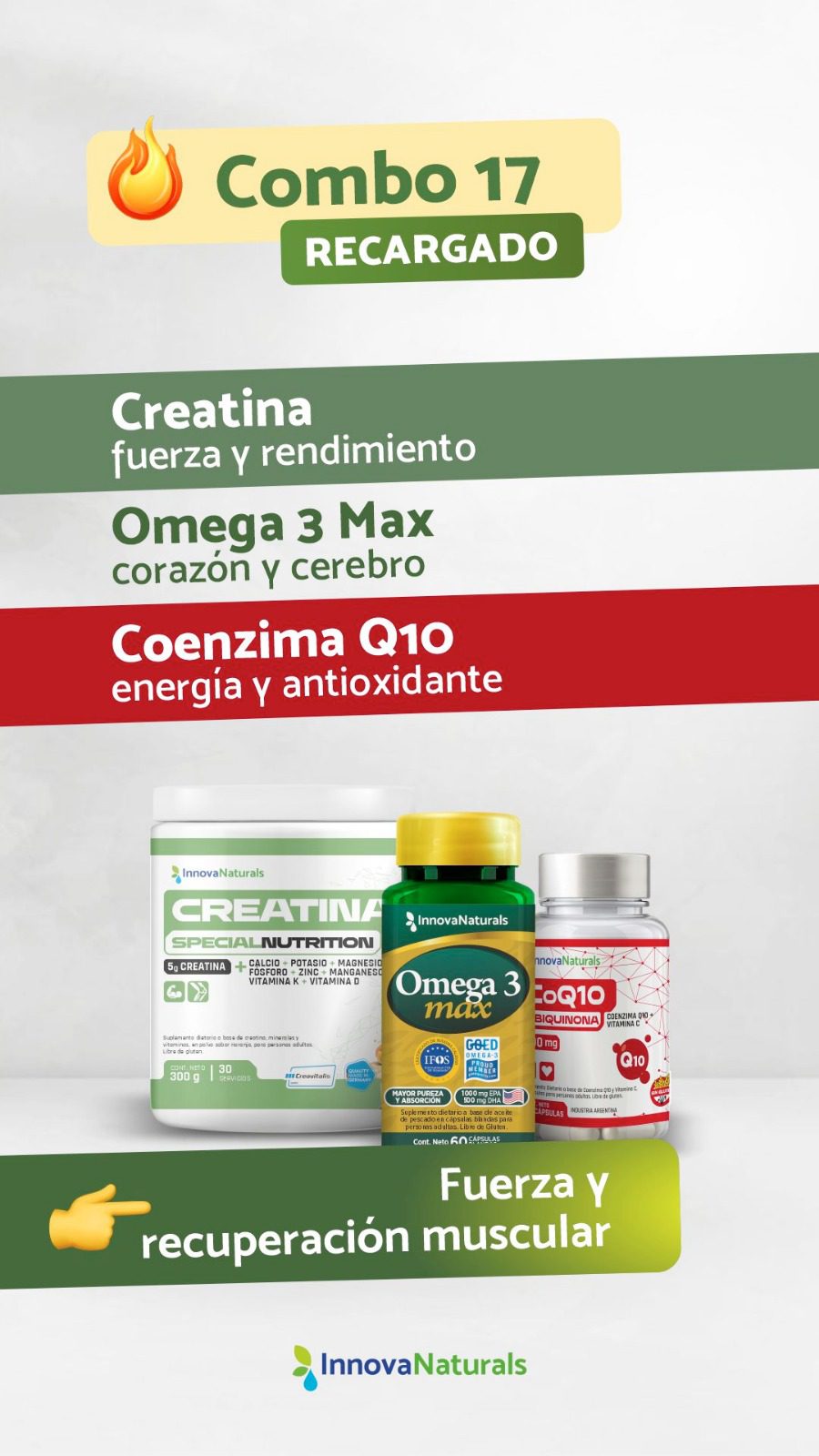 COMBO 17 - RECARGADO (Creatina + Omega MAX + CoQ10) - Imagen 5